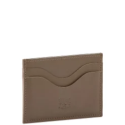 Salina Card case in leather color light grey