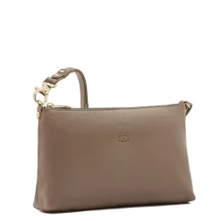 Salina Women's shoulder bag in leather color light grey