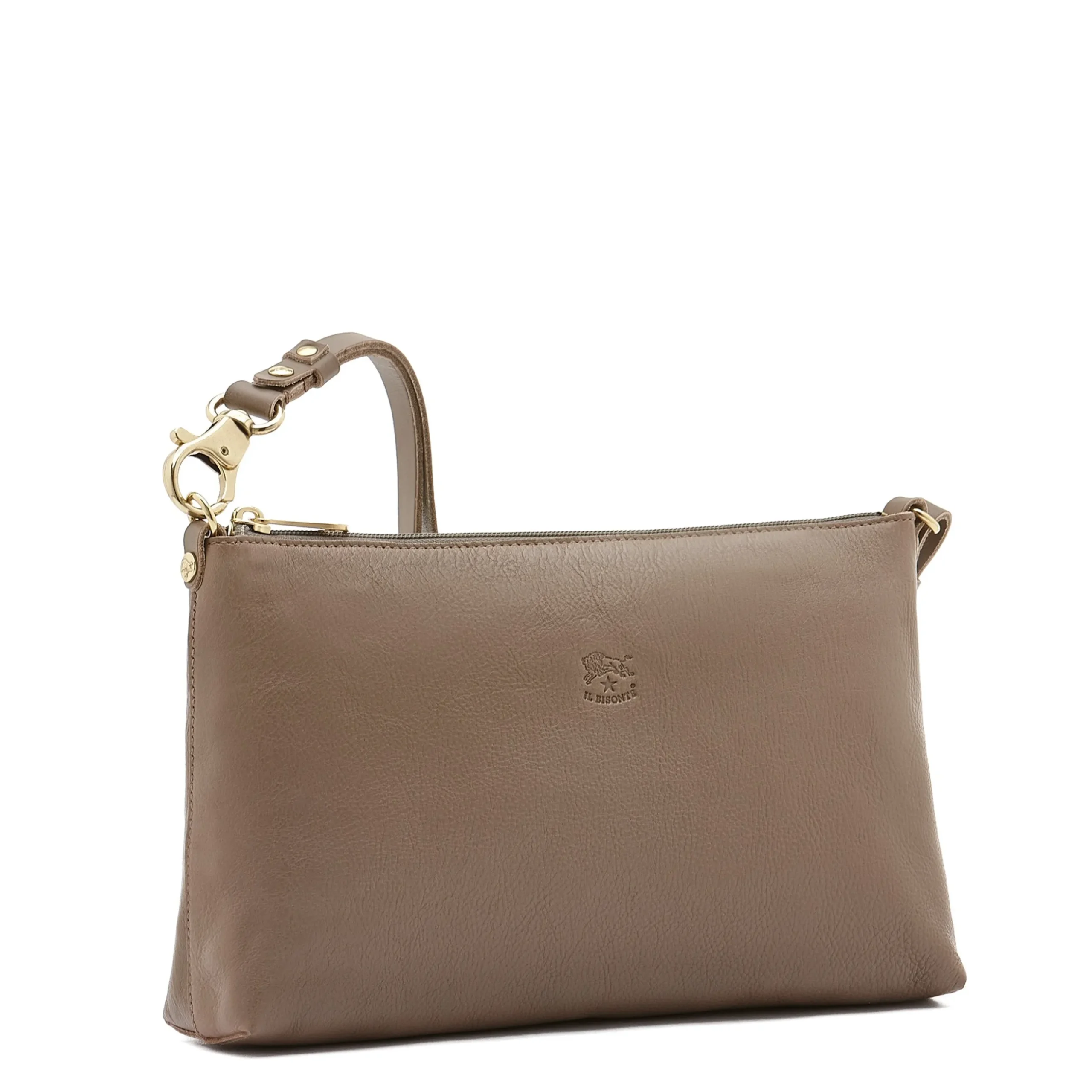Salina Women's shoulder bag in leather color light grey