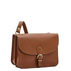 Salina Women's crossbody bag in leather color chocolate