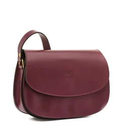 Salina Women's crossbody bag in leather color black cherry