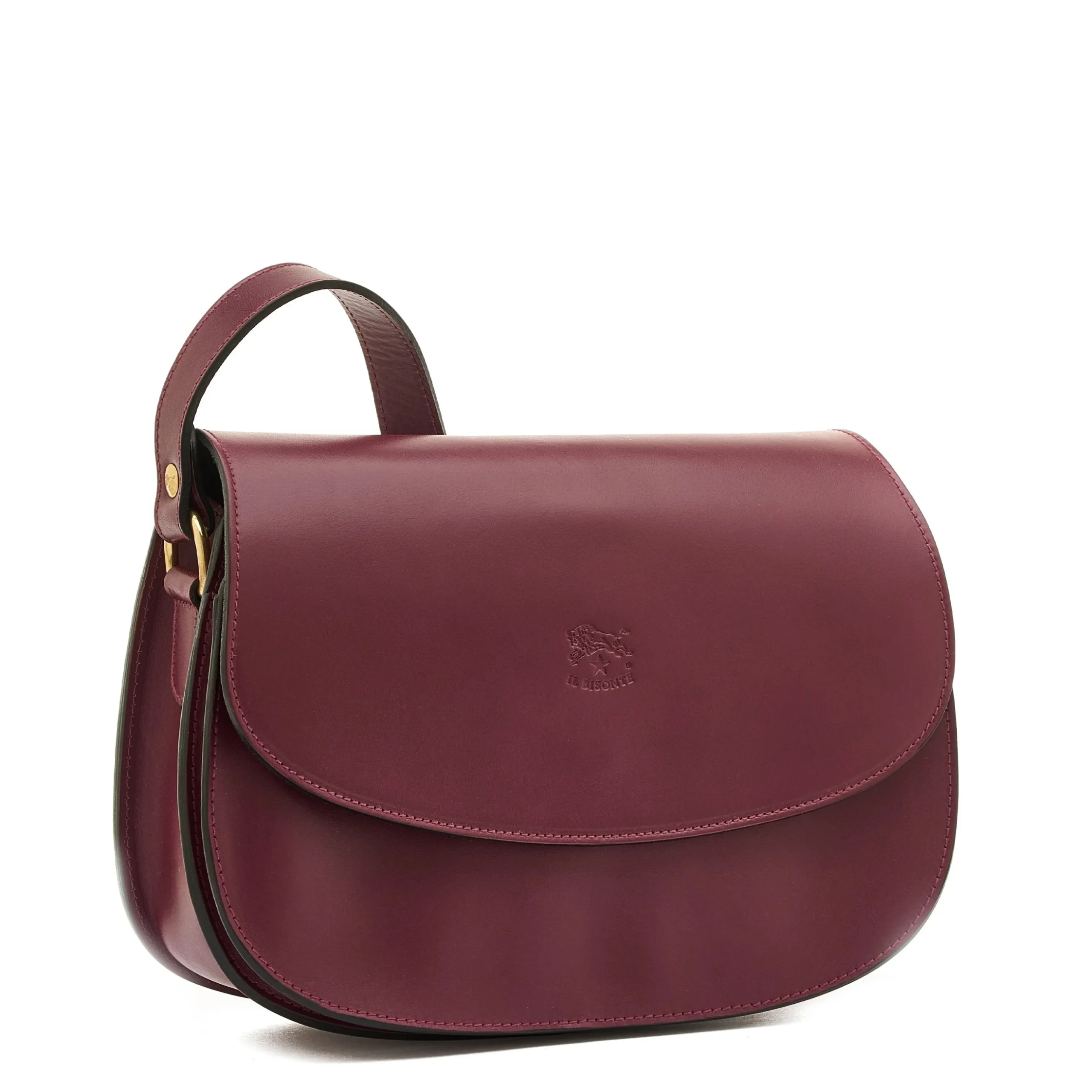 Salina Women's crossbody bag in leather color black cherry