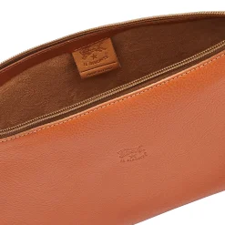Salina Women's shoulder bag in leather color caramel