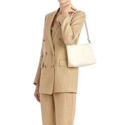 Salina Women's shoulder bag in leather color white