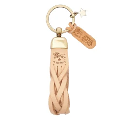 Saturnia Keyring in leather color natural