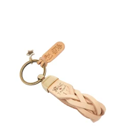 Saturnia Keyring in leather color natural
