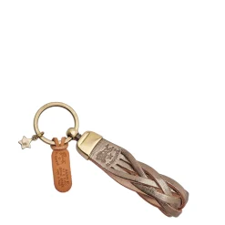 Saturnia Keyring in metallic leather color metallic bronze