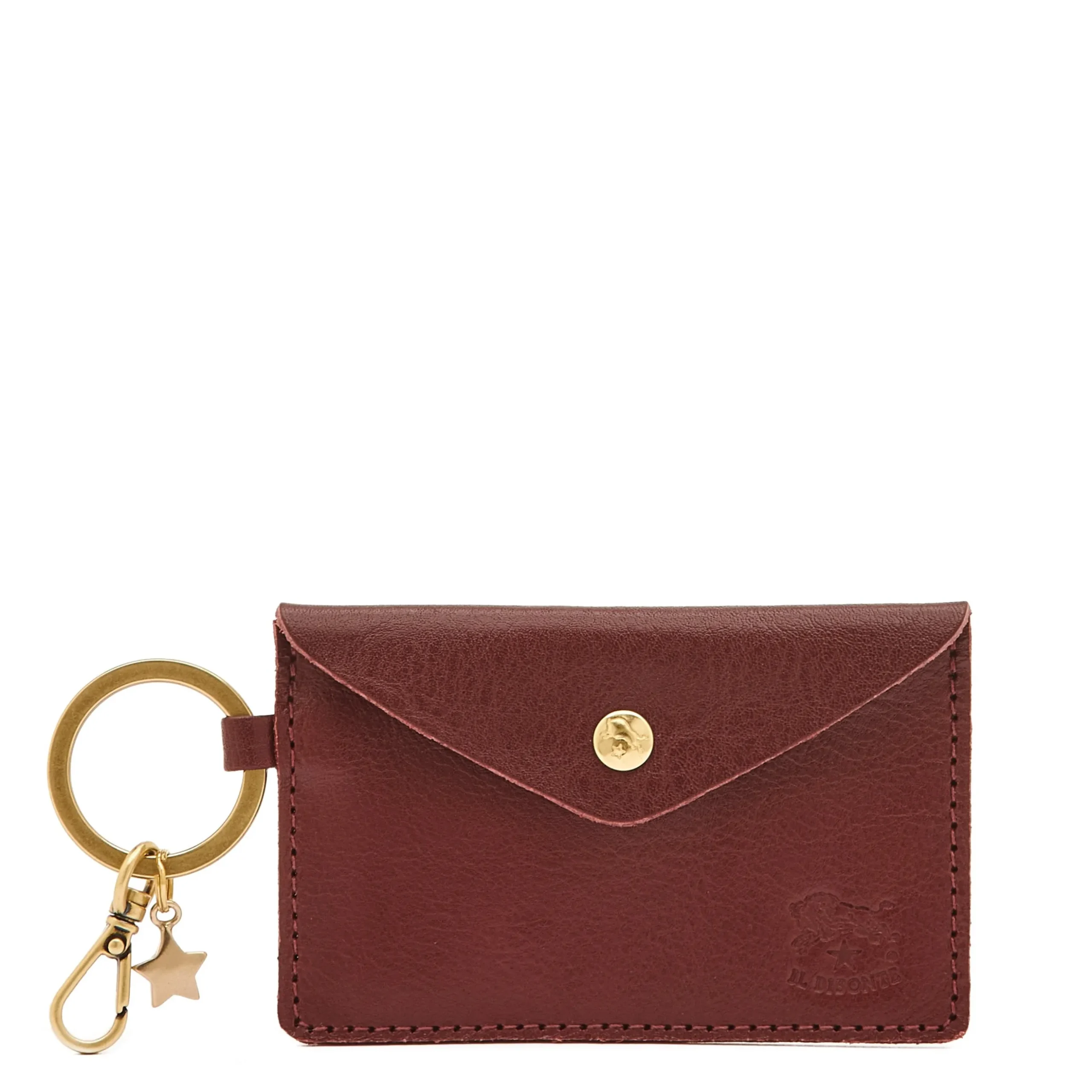 Scarlino Women's keyring in leather color black cherry