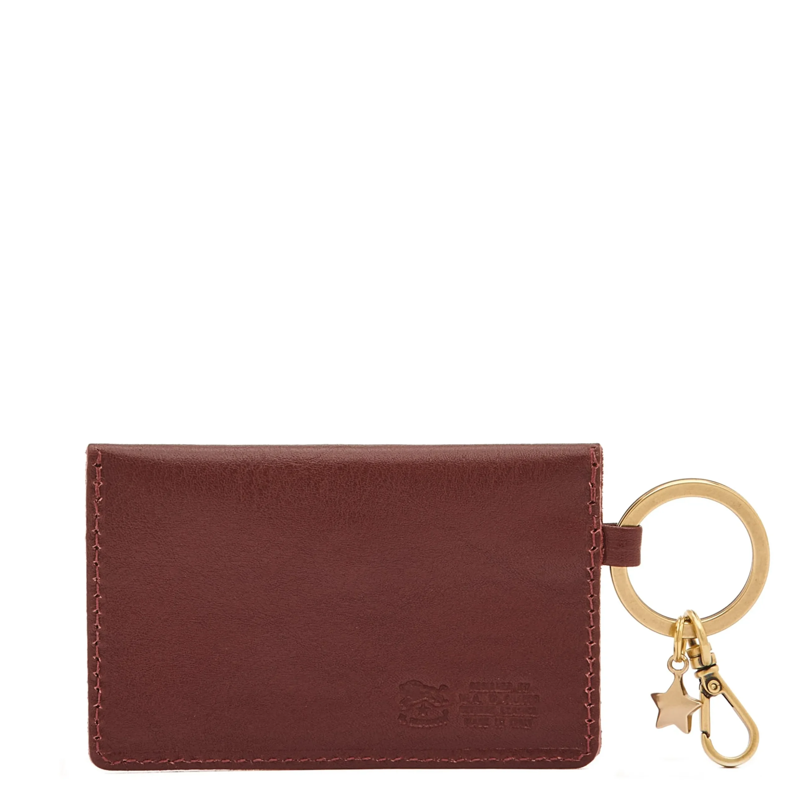 Scarlino Women's keyring in leather color black cherry