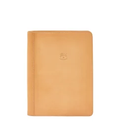 Script binder in leather color natural