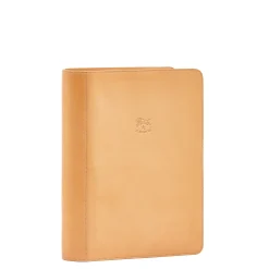 Script binder in leather color natural