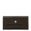 Siena Women's continental wallet in leather color black