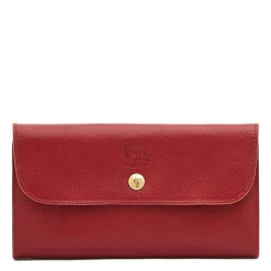 Siena Women's continental wallet in leather color red
