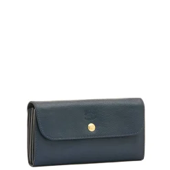 Siena Women's continental wallet in leather color blue