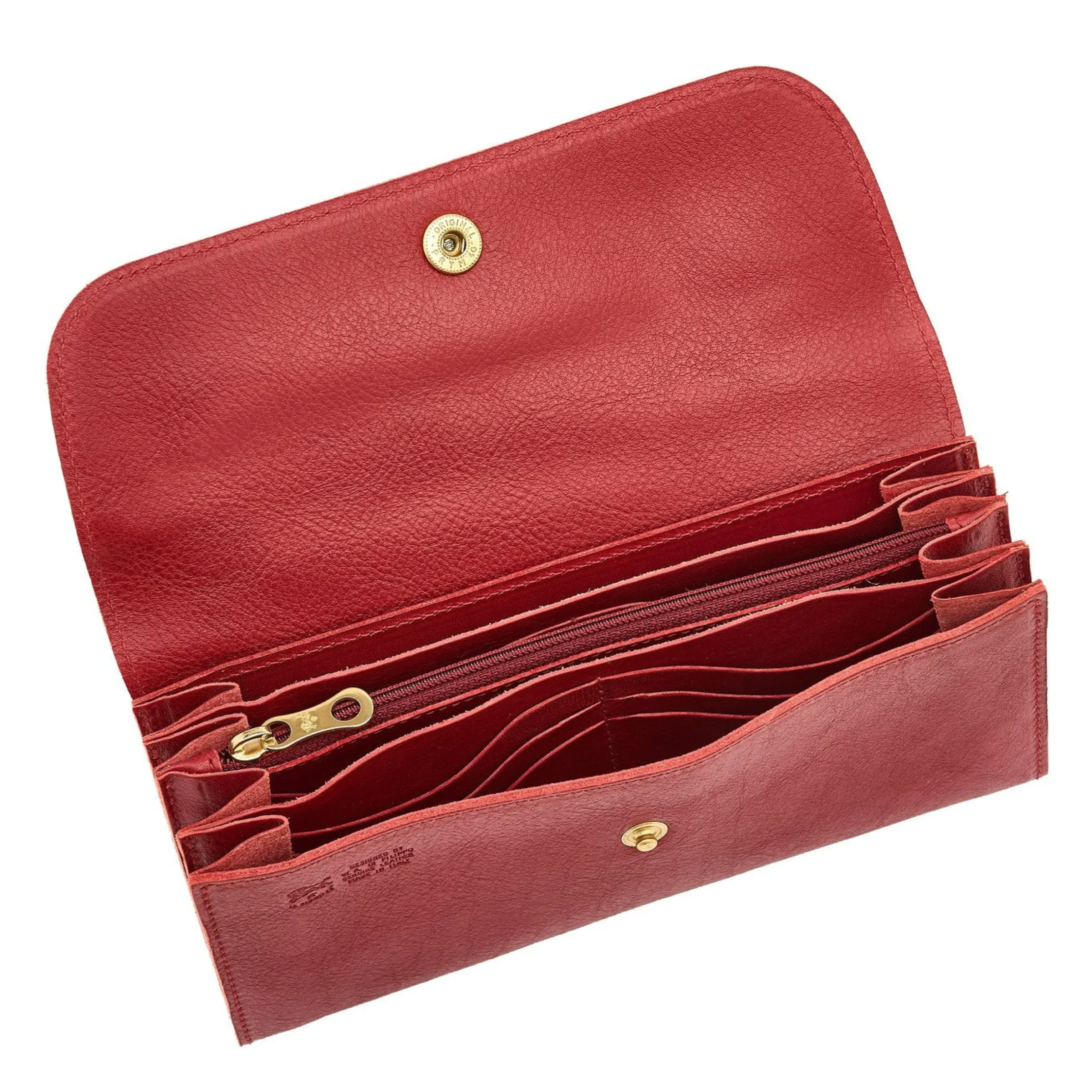 Siena Women's continental wallet in leather color red