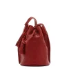 Silvia Women's bucket bag in leather color red