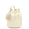 Silvia Women's bucket bag in leather color milk