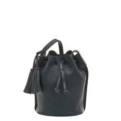 Silvia Women's bucket bag in leather color blue