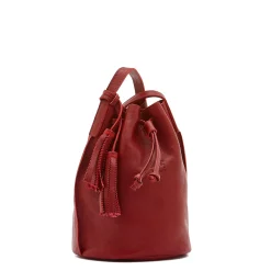 Silvia Women's bucket bag in leather color red