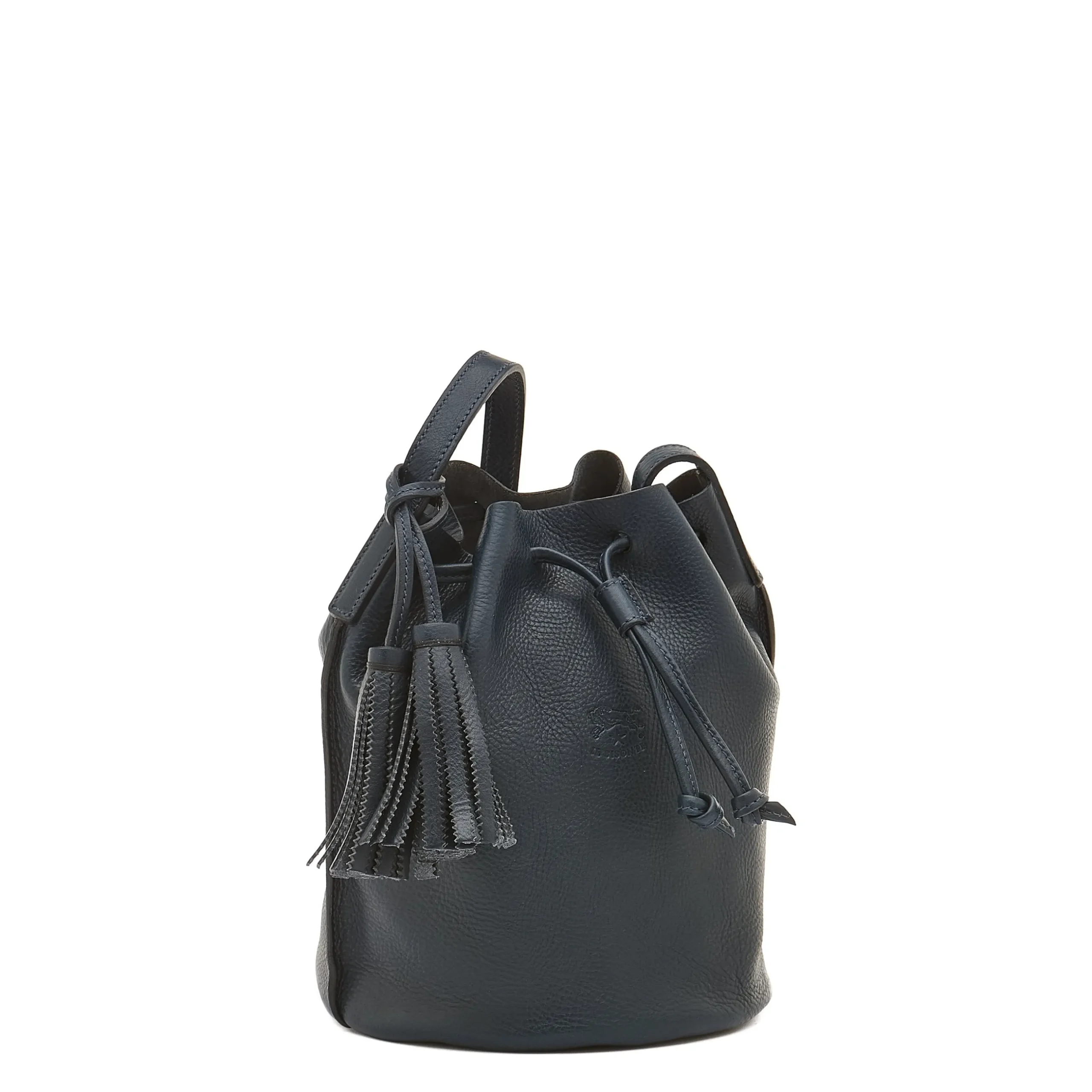 Silvia Women's bucket bag in leather color blue