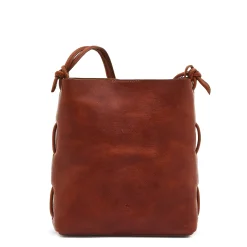 Snodo Women's shoulder bag in vintage leather color sepia