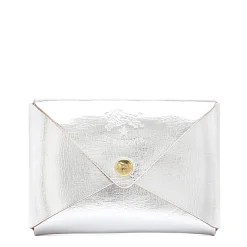 Sovana Card case in metallic leather color metallic silver