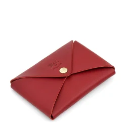 Sovana Card case in leather color ruby red