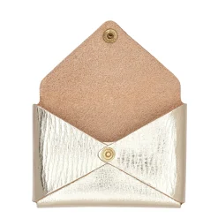 Sovana Card case in metallic leather color metallic platinum