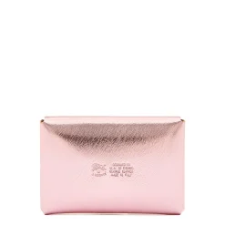 Sovana Card case in metallic leather color pink
