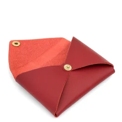 Sovana Card case in leather color ruby red