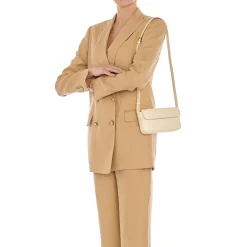 Studio Women's crossbody bag in leather color white