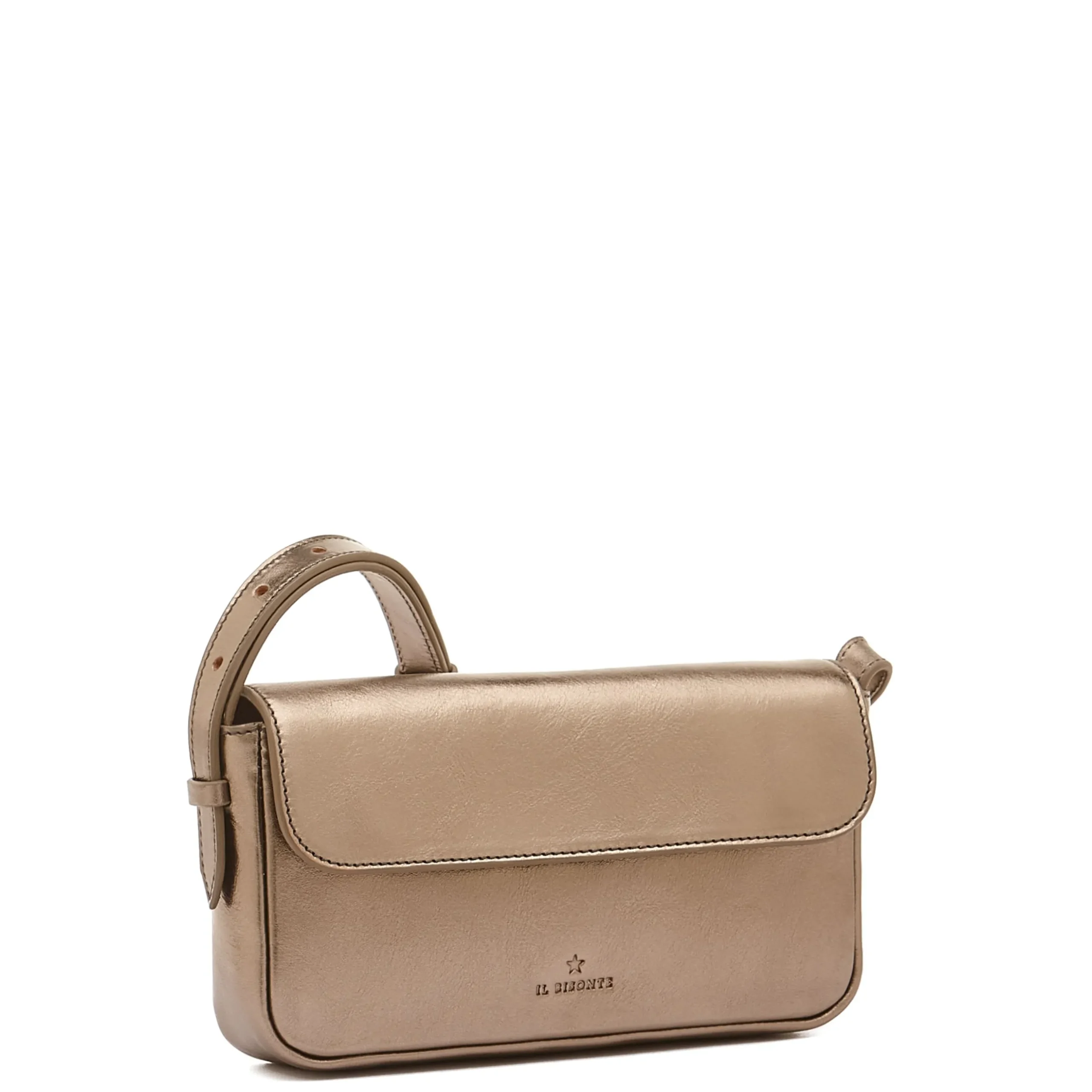 Studio Women's crossbody bag in metallic leather color metallic bronze