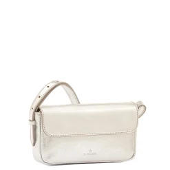 Studio Women's crossbody bag in metallic leather color metallic silver