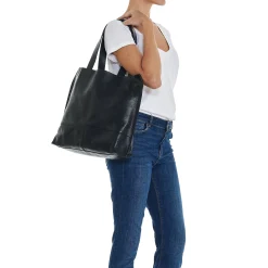 Talamone Women's tote bag in leather color black
