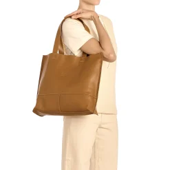 Talamone Women's tote bag in leather color gianduia