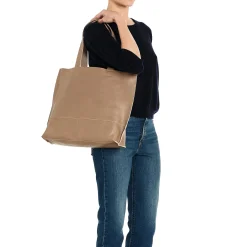 Talamone Women's tote bag in leather color light grey