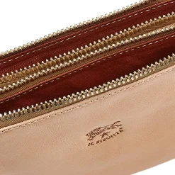 Talamone Women's clutch bag in leather color natural
