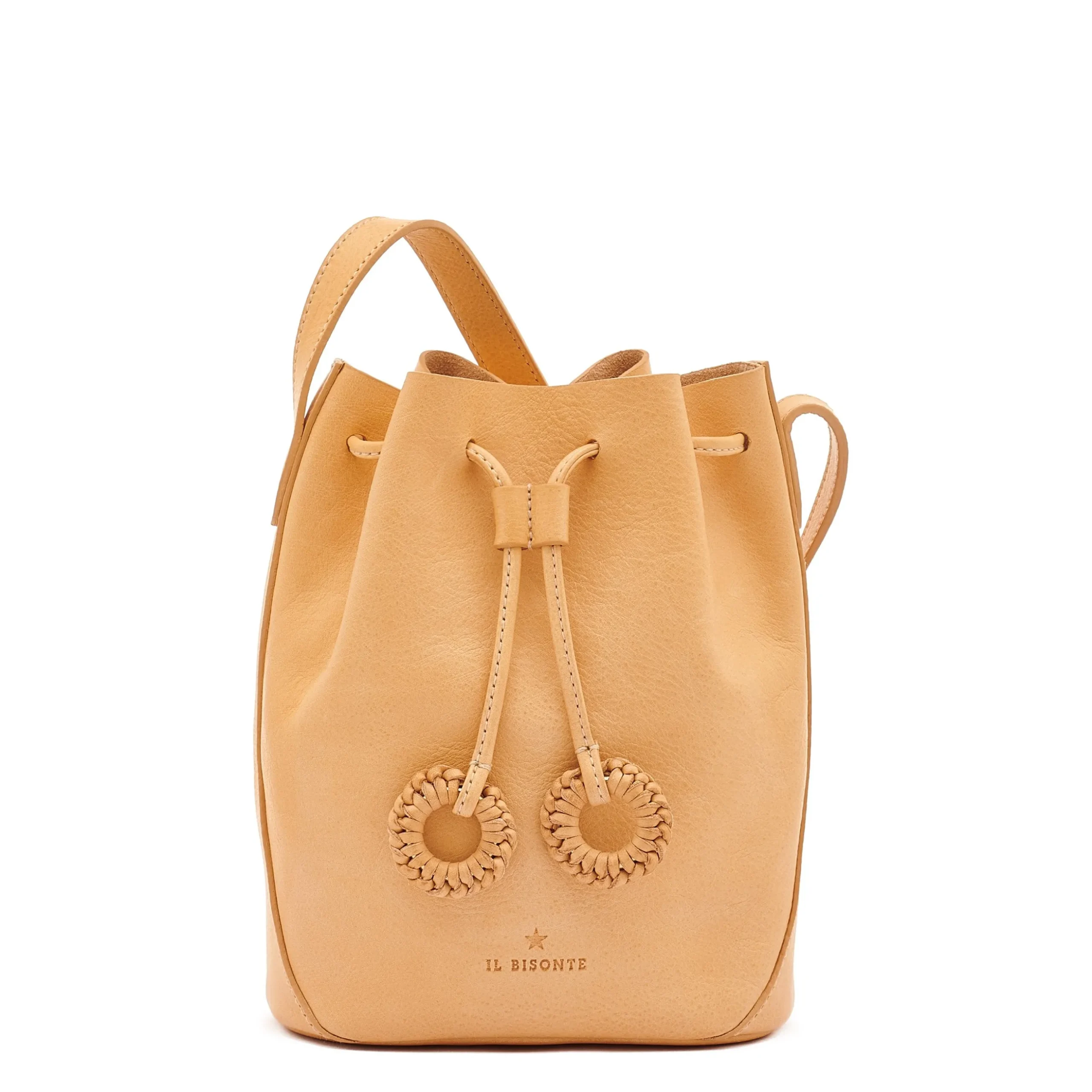Tessa Women's bucket bag in leather color natural