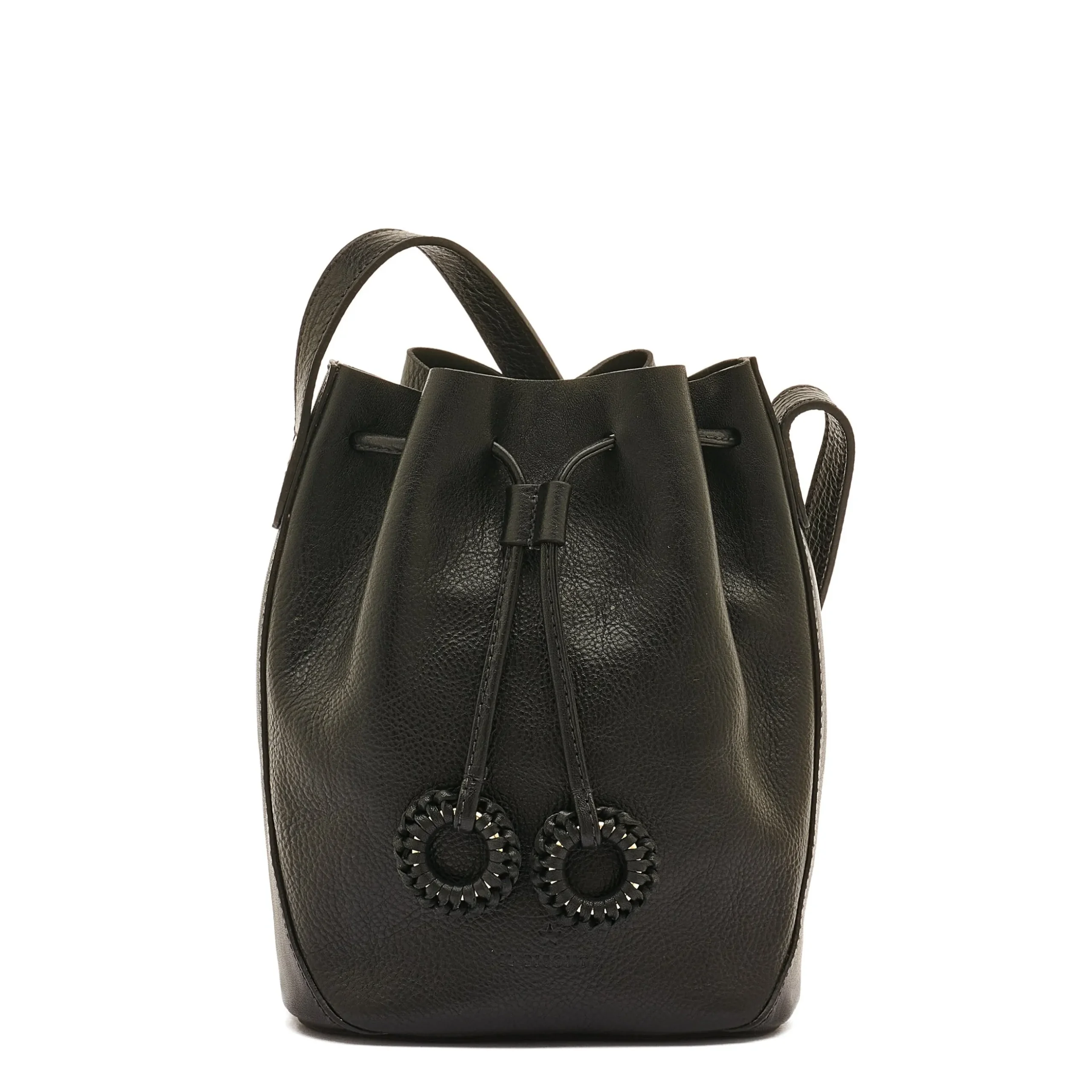 Tessa Women's bucket bag in leather color black