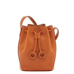 Tessa Women's bucket bag in leather color caramel