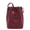 Tessa Women's bucket bag in leather color black cherry