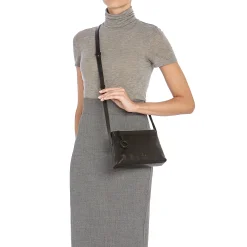Tessa Women's crossbody bag in leather color black