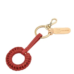 Tessa Women's keyring in leather color red