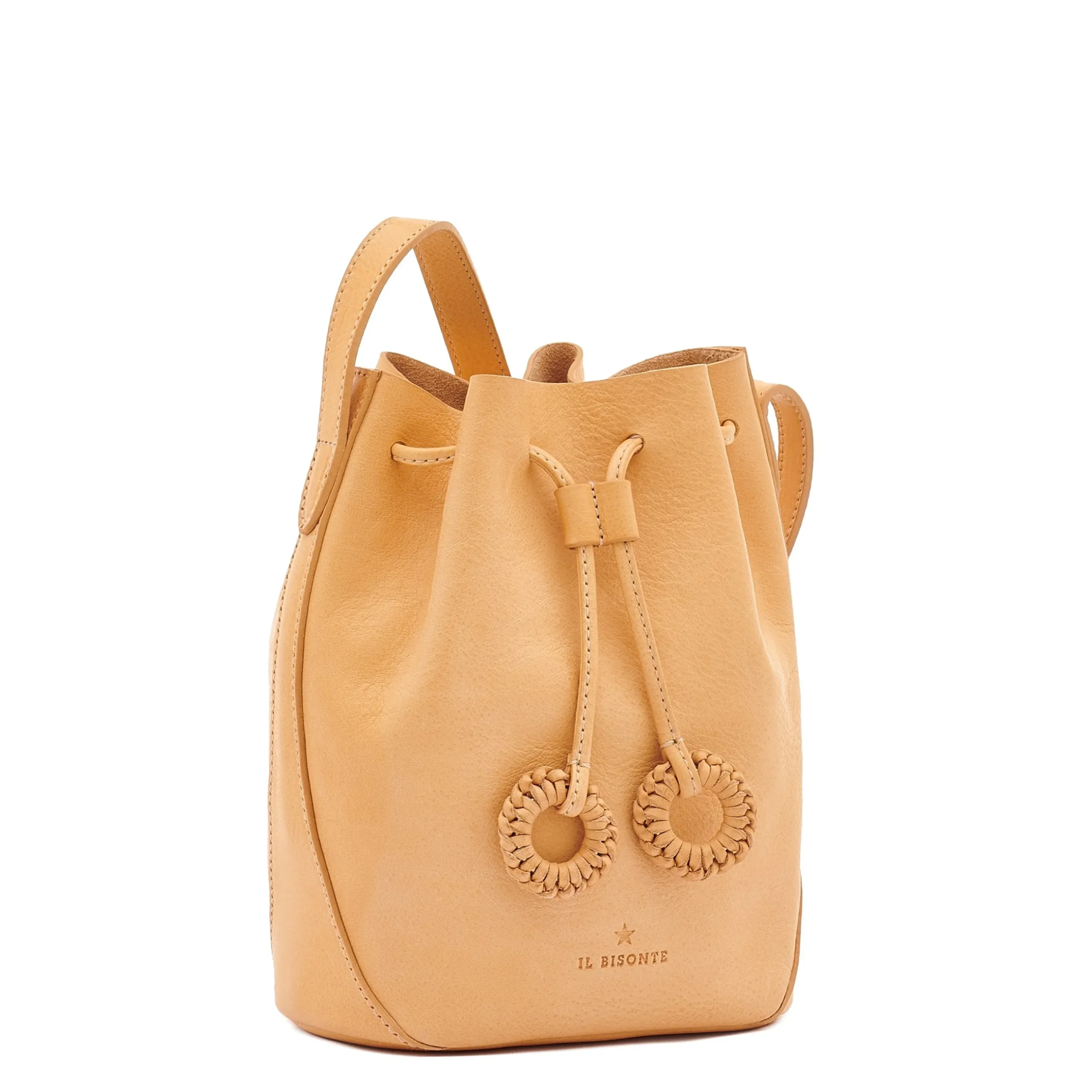 Tessa Women's bucket bag in leather color natural