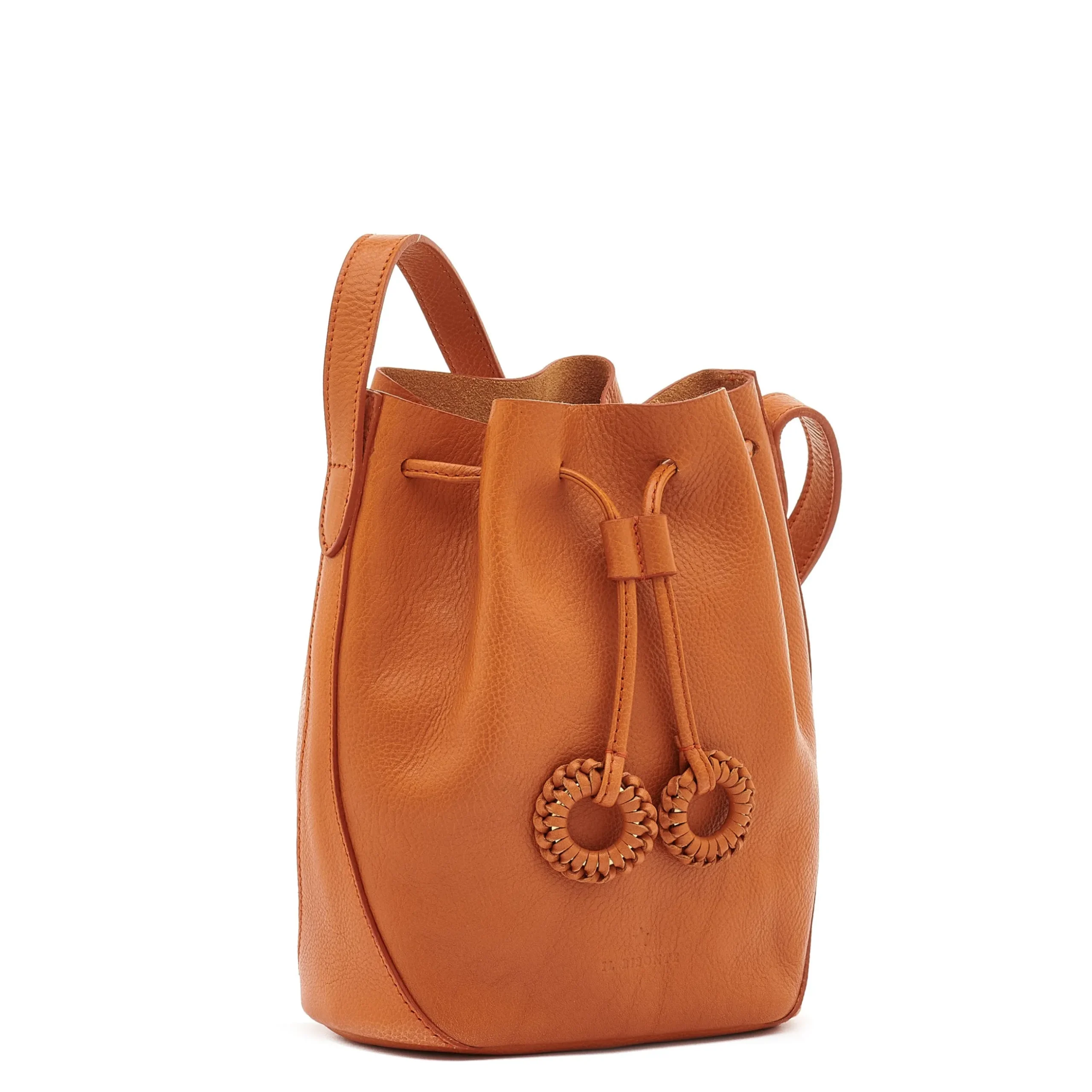 Tessa Women's bucket bag in leather color caramel