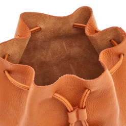 Tessa Women's bucket bag in leather color caramel