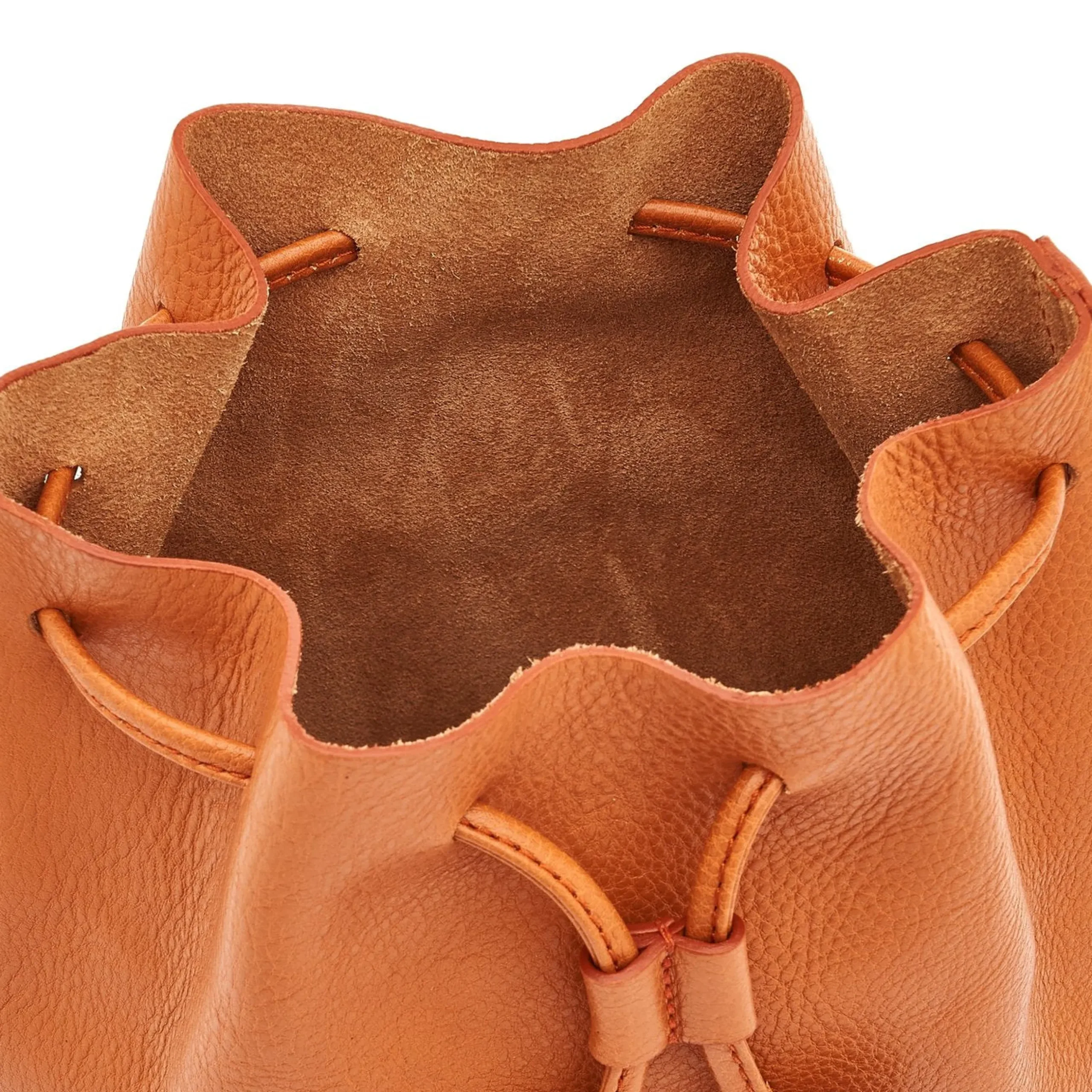 Tessa Women's bucket bag in leather color caramel