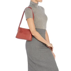 Tessa Women's crossbody bag in leather color red