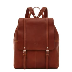 Trappola Men's backpack in vintage leather color sepia