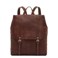 Trappola Men's backpack in vintage leather color coffee